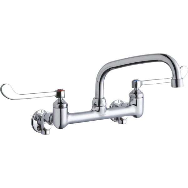 Elkay Elkay 8" Centers Wall Faucet 8" Arc Tube Spout 6" Wsbld Hdl Inlet+Stop LK940AT08T6S - main